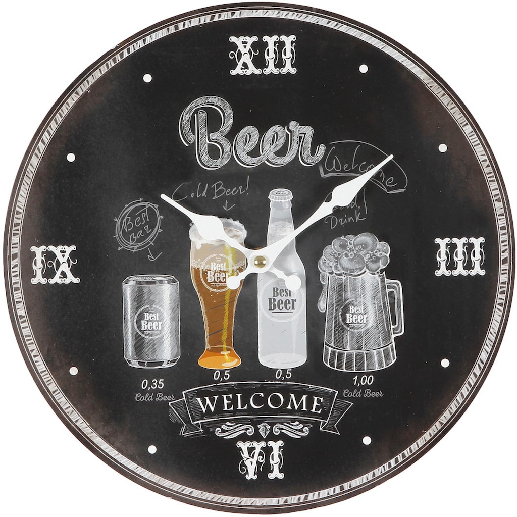 Ambiente Haus Wanduhr »Wanduhr - Beer 28cm«