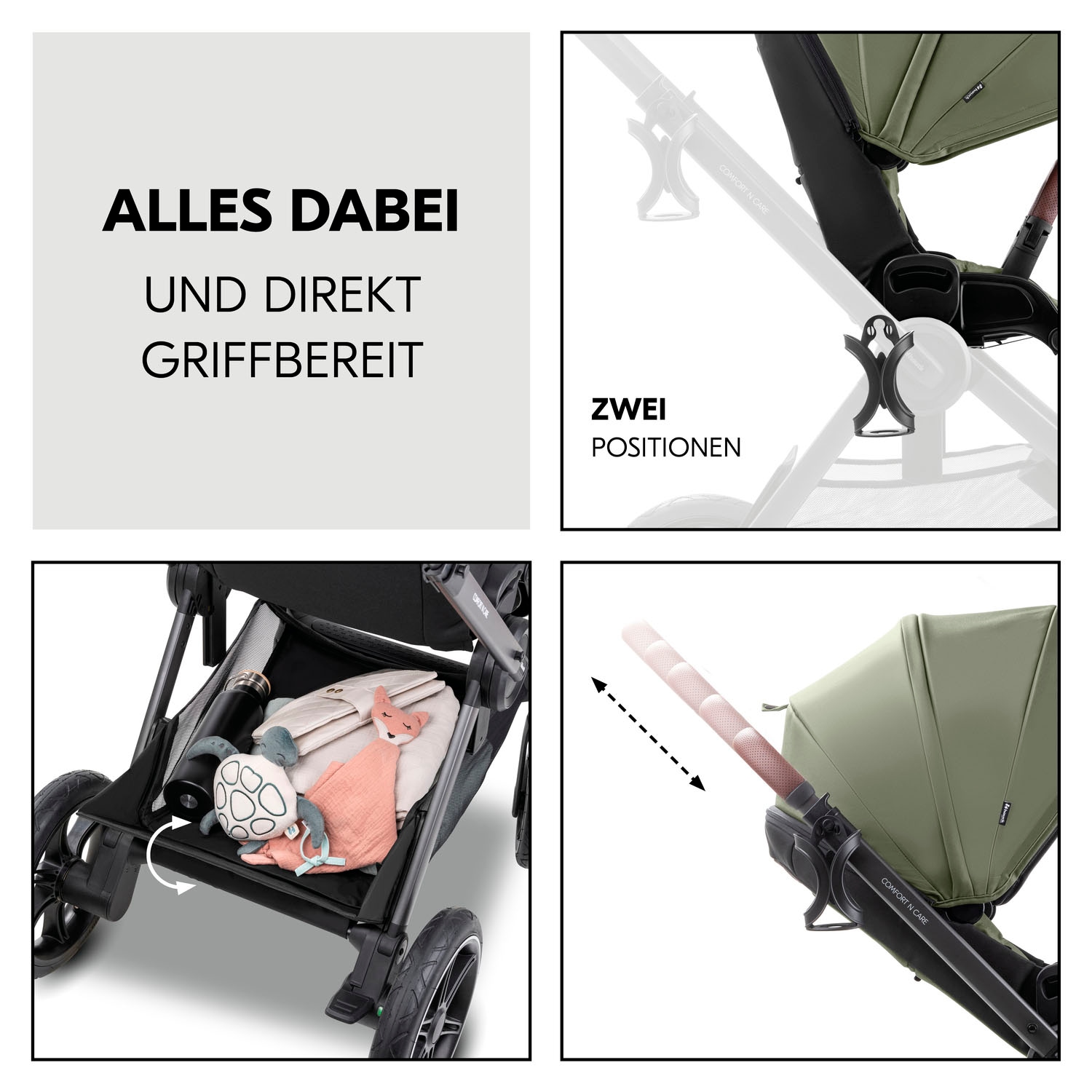 Hauck Kombi-Kinderwagen »Comfort N Care«, 22 kg, Belastbarkeit bis 22 kg