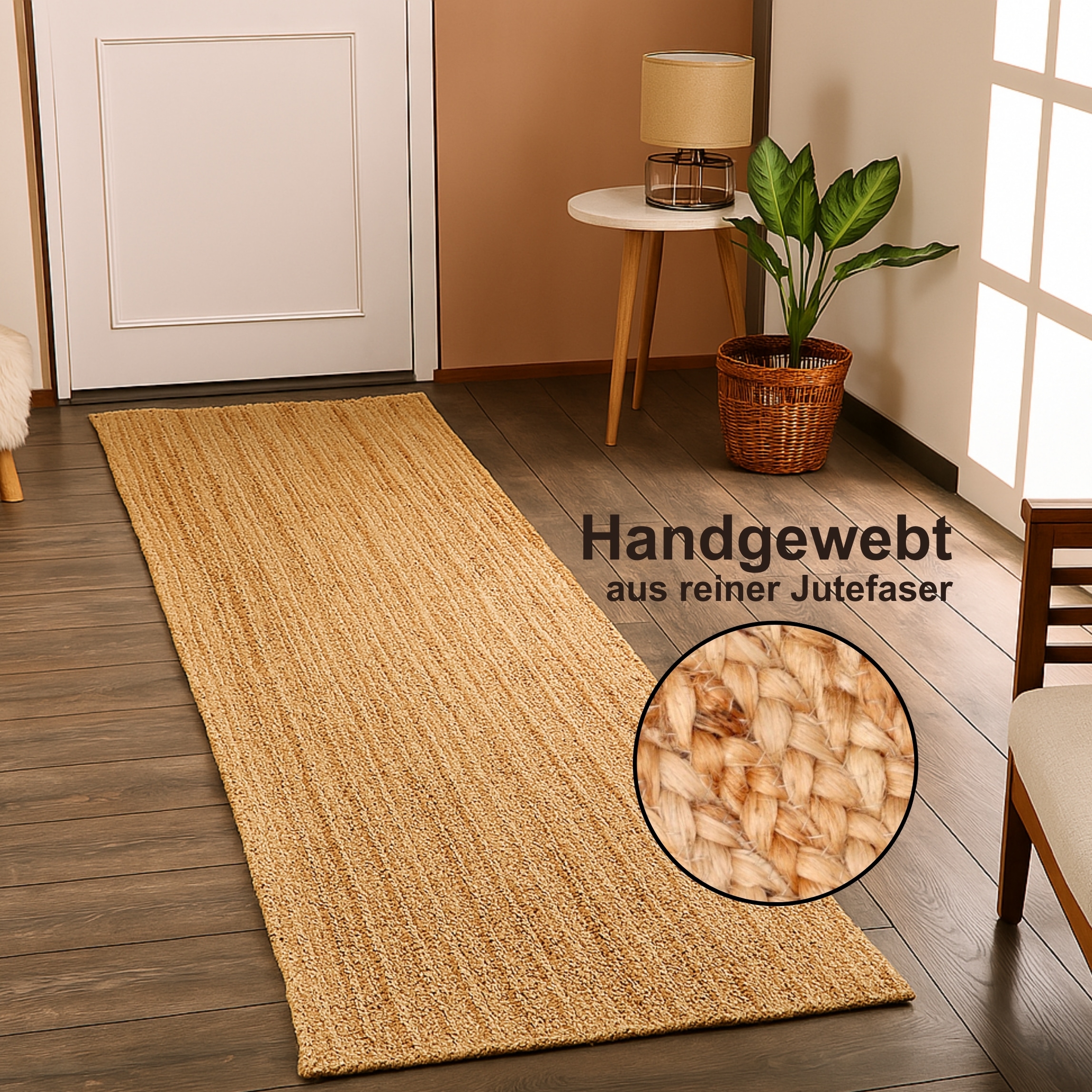 Myflair Möbel & Accessoires Teppich "Lola, handgeflochten" rechteckig 10 mm Höhe Juteteppich, Wendeteppich, 100% Naturfaser, auch in rund & als Läufer