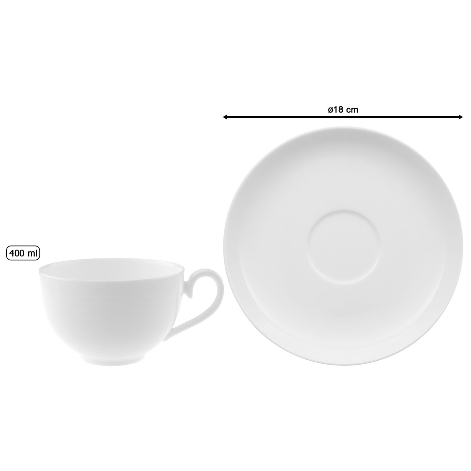 Villeroy & Boch Tasse »Café au Lait Tasse mit Untertasse Royal 400 ml weiß«
