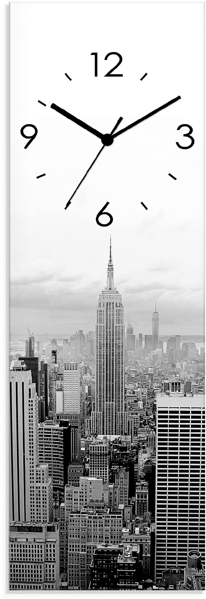 Manhattan«, Funkuhrwerk, wahlweise lautlos Wanduhr bequem Tickgeräusche ohne oder Artland »Skyline kaufen mit Quarz-