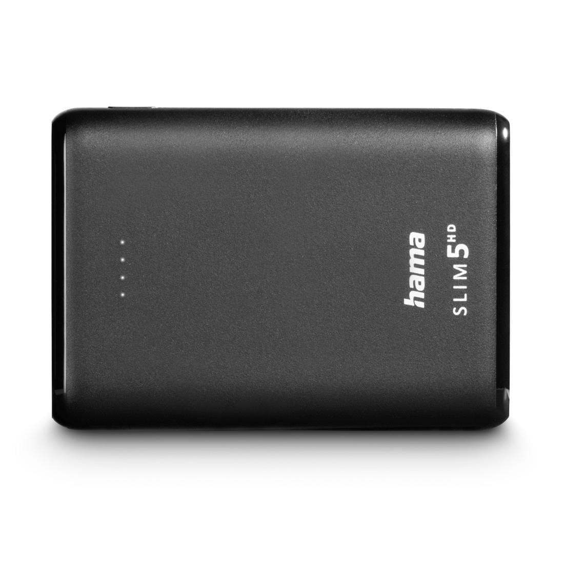 Hama Powerbank »Power Pack, Ausgang 1x USB-A, Eingang 1x Micro-USB, klein und leicht«, Power Pack "SLIM 5HD" 5000mAh, Ausgang USB A, 5000 mAh, 3,7 V