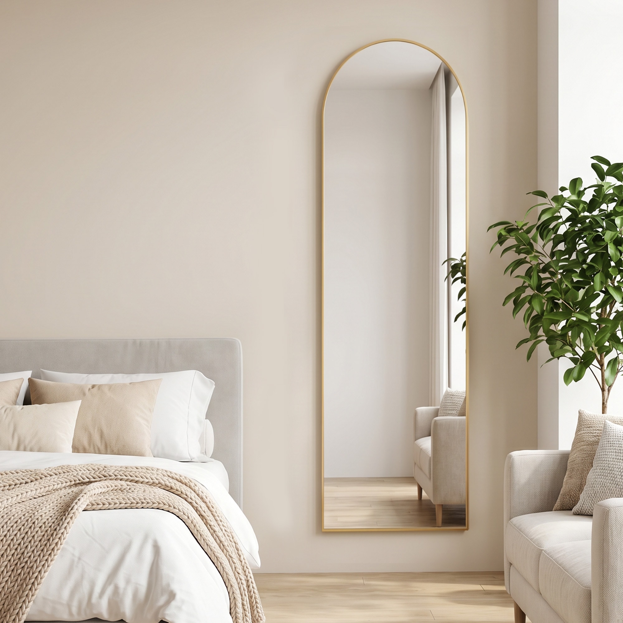 OTTO home Spiegel »Standspiegel Addrik, wahlweise in 2 Größen 150x40cm oder 180x60cm« Ganzkörperspiegel mit Sicherheitsglas, in verschiedenen Farben