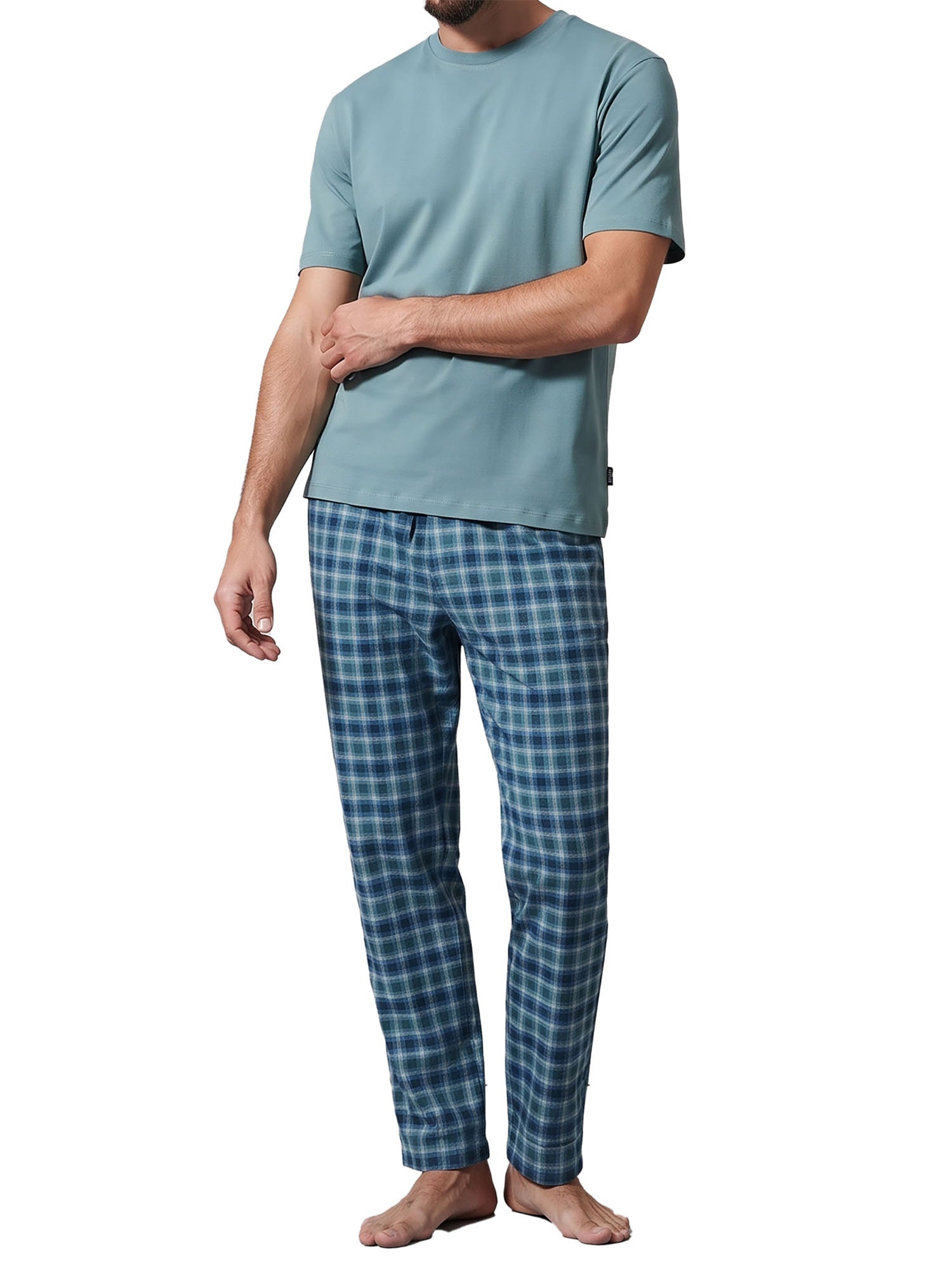Ammann Pyjama »Herren T-Shirt, Lange Flanellhose Night & Relax« 1 Stk.