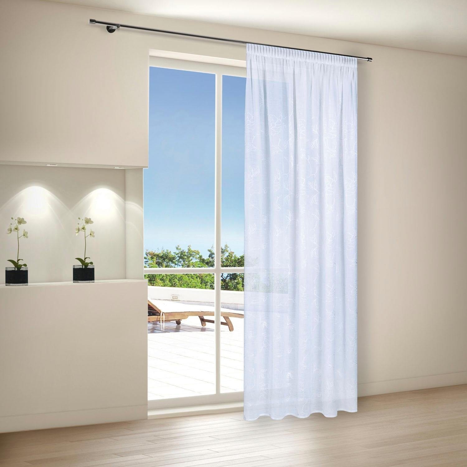 Gerster Vorhang »Gray«, (1 St.), HxB: 245x140, Fertigschal mit Kordelstickerei kaufen