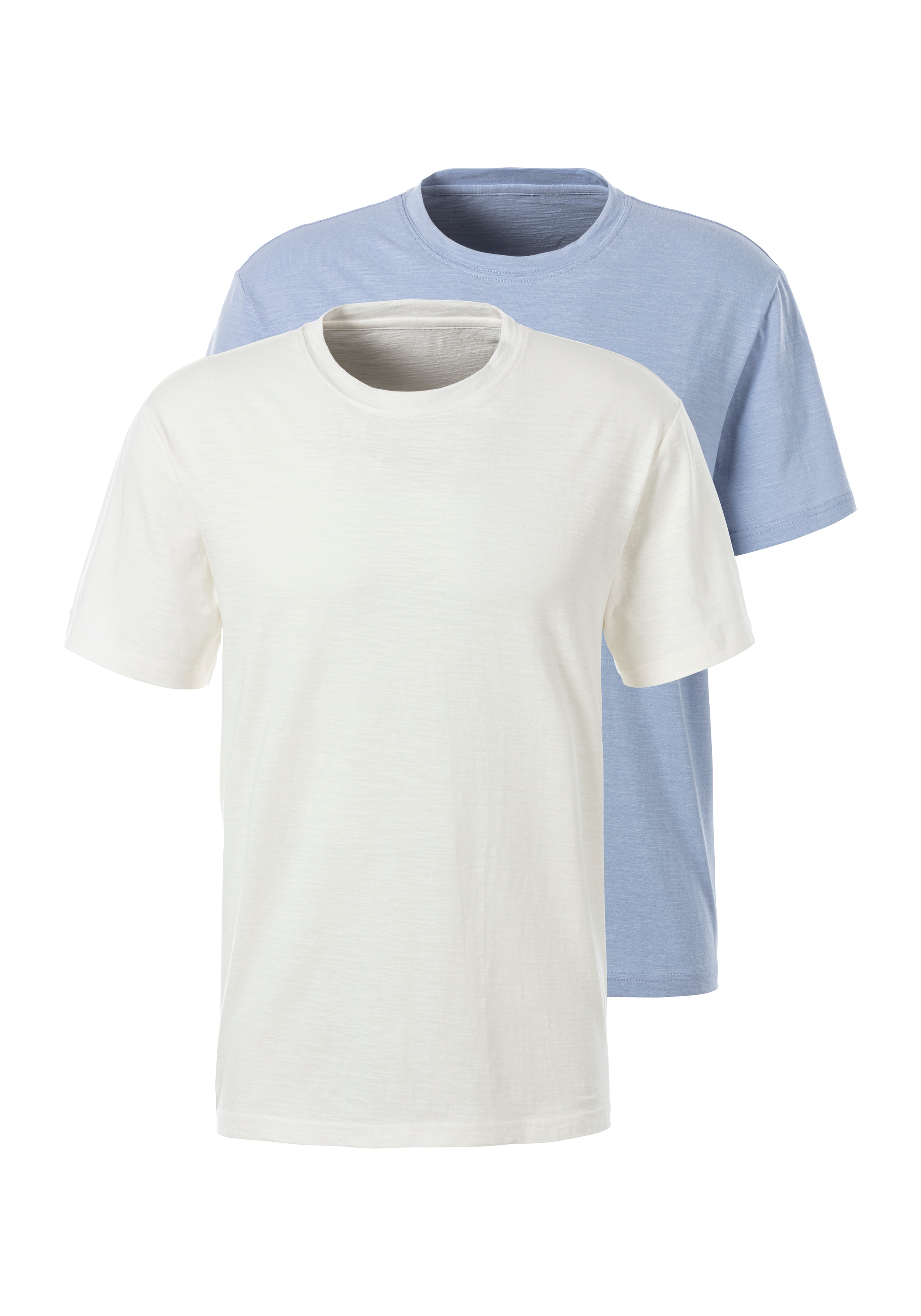John Devin T-Shirt, (Packung, 2 tlg., 2er-Pack), aus strukturierter Baumwoll-Qualität - im 2er-Sparpack