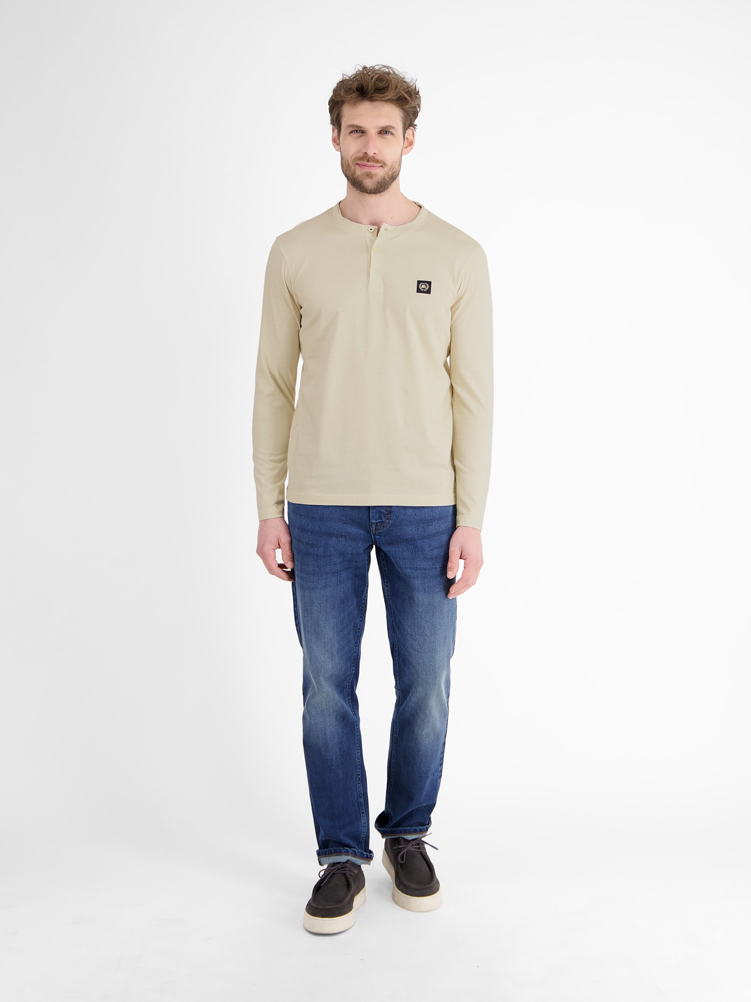 LERROS Sweatshirt »LERROS Serafino-Langarmshirt für Herren«