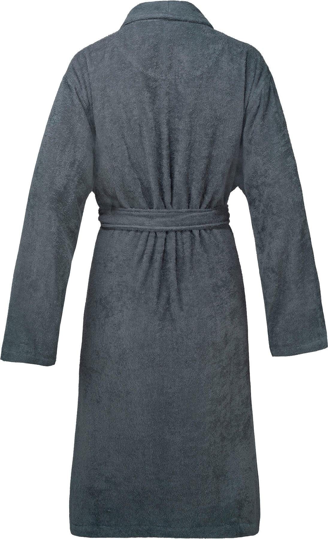 Esprit Unisex-Bademantel »Mono, ideal für Sauna & Spa, Hotelbademantel, Morgenmantel«, (1 St., mit Gürtel), mit Schalkragen & Logostickerei