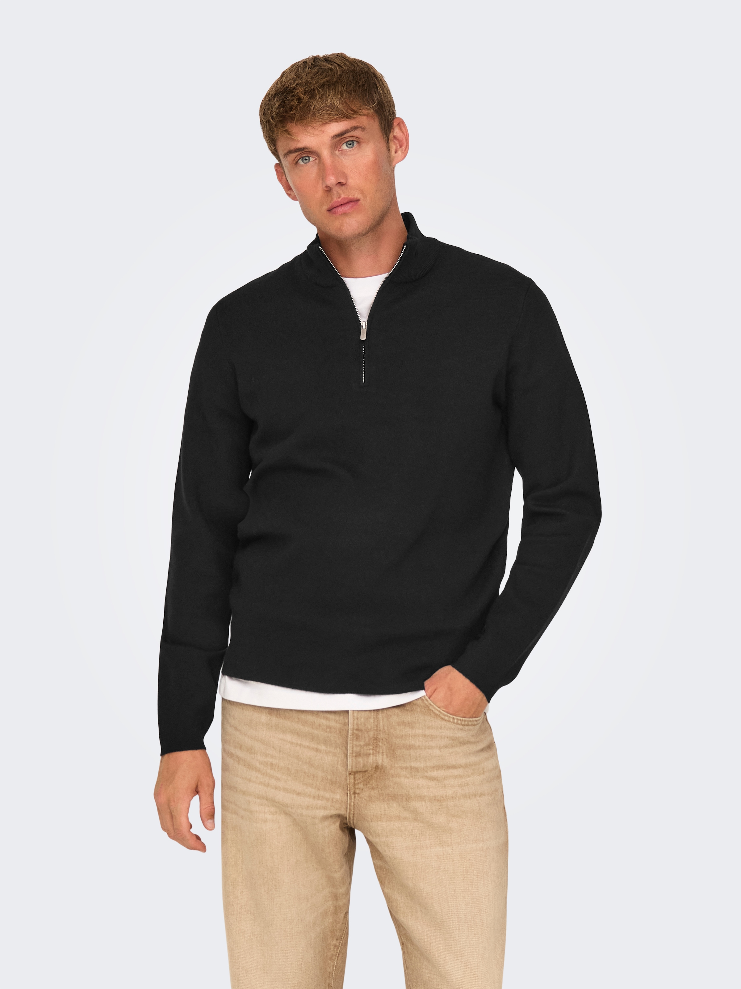 Troyer »ONSCOOPER REG 12 HALF ZIP HIGH NECK KNIT«