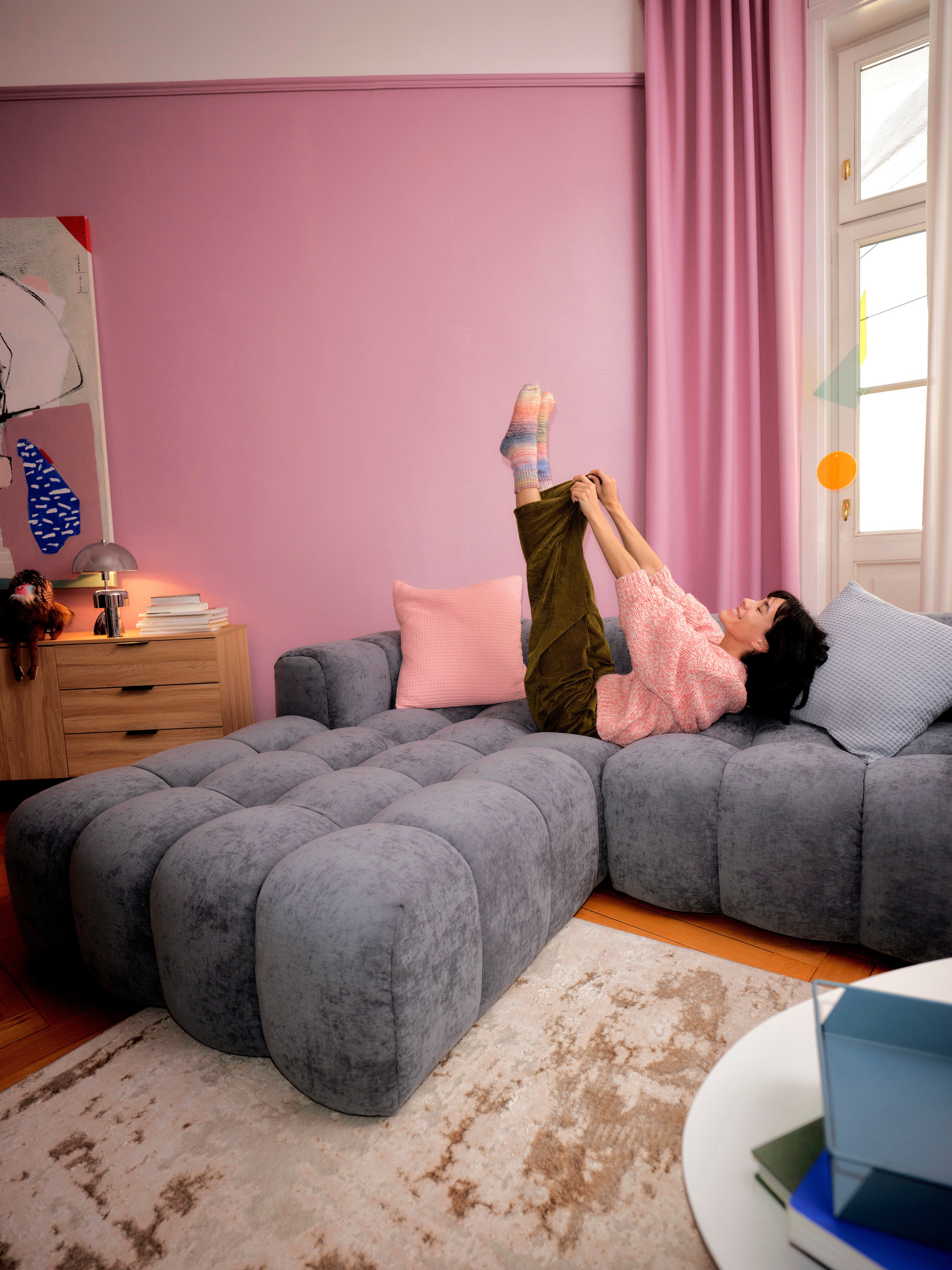 OTTO home Teppich »Miaja, im Vintage-Look« rechteckig 11 mm Höhe dichte Qualität,  leichter Glanz, Wohnzimmer, Schlafzimmer, Esszimmer