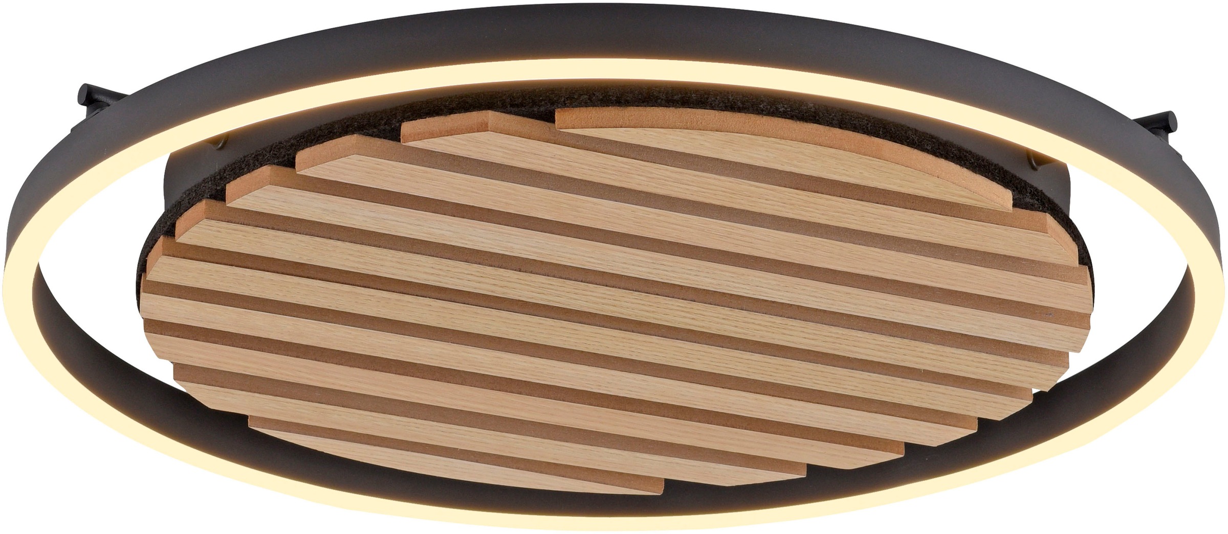Leonique Deckenleuchte »Brialeen - Akustikpaneele«, 1 flammig, Leuchtmittel LED-Board | LED fest integriert, Akustikpaneel, CCT, Deckenlampe, Akustik, Holz, Paneele, Fernbedienung