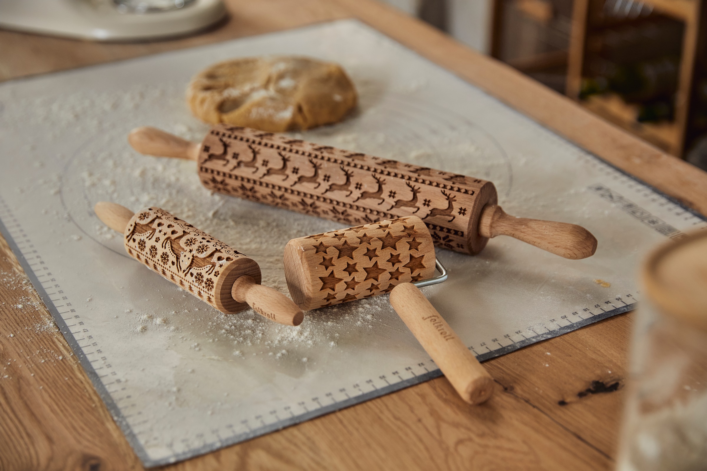 folkroll Teigroller »3D-Motiv-Teigrolle«, Skandinavien Weihnacht