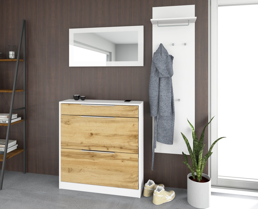 borchardt Möbel Garderoben-Set »Oliva, Schuhschrank, Spiegel, Garderobenpaneel« 3 Stk. tlg.
