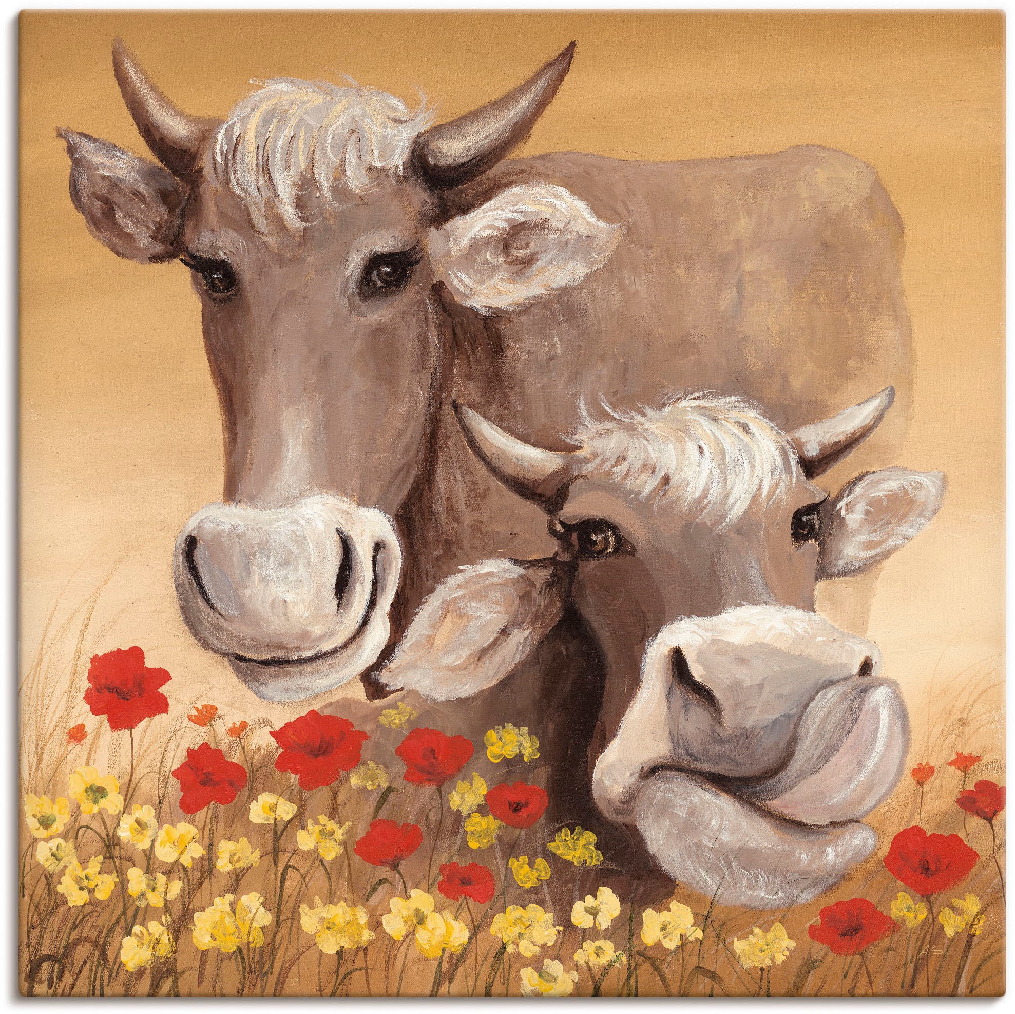 St.), als oder Haustiere, Wandaufkleber versch. (1 Poster Artland Raten kaufen Alubild, »Kühe«, Wandbild auf in Leinwandbild, Größen
