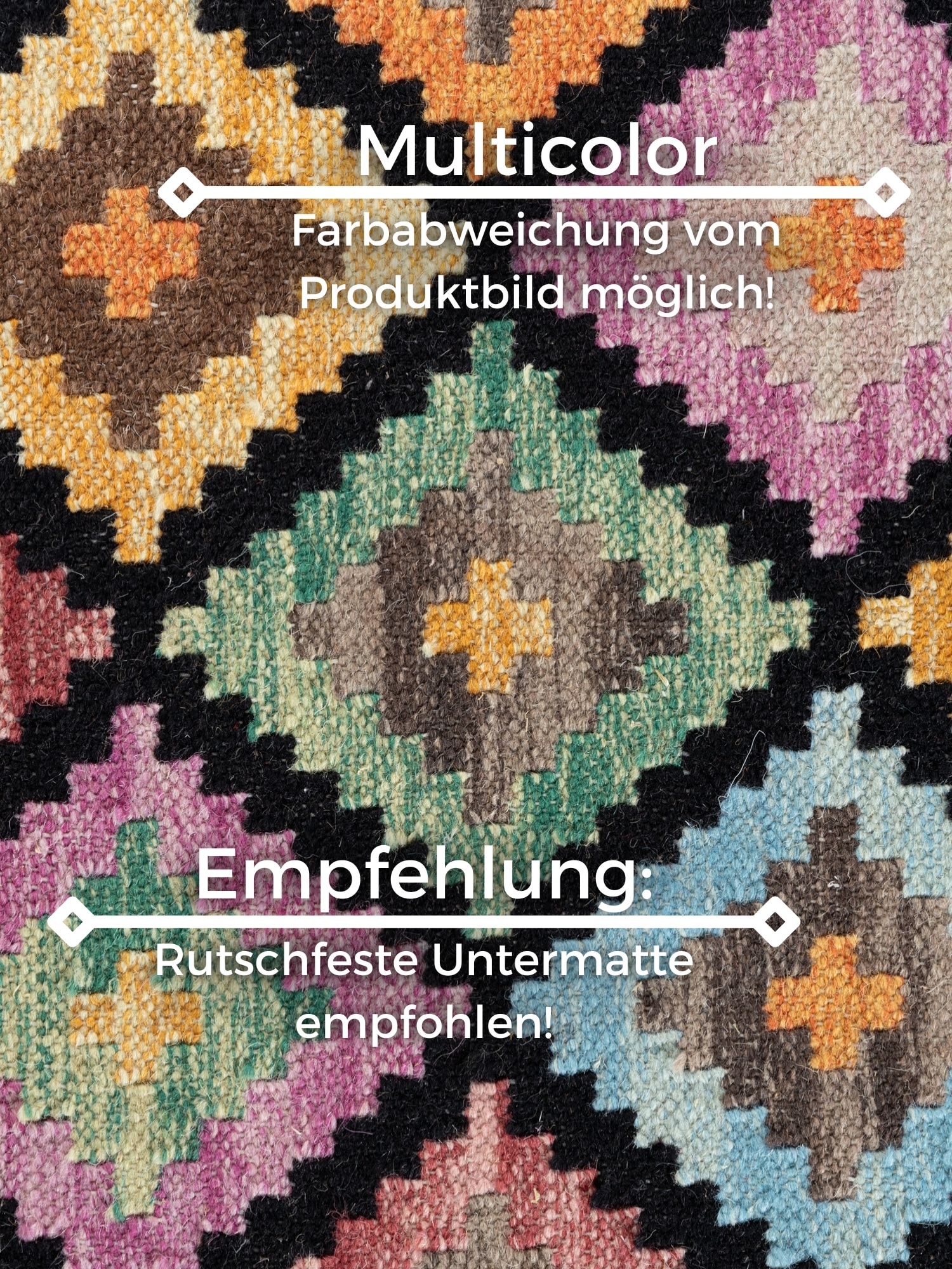 HANSE Home Teppich »Kelim Zara« rechteckig 3 mm Höhe Wolle, Baumwolle, Natur, Handgewebt, orientalisch, Boho, traditionell