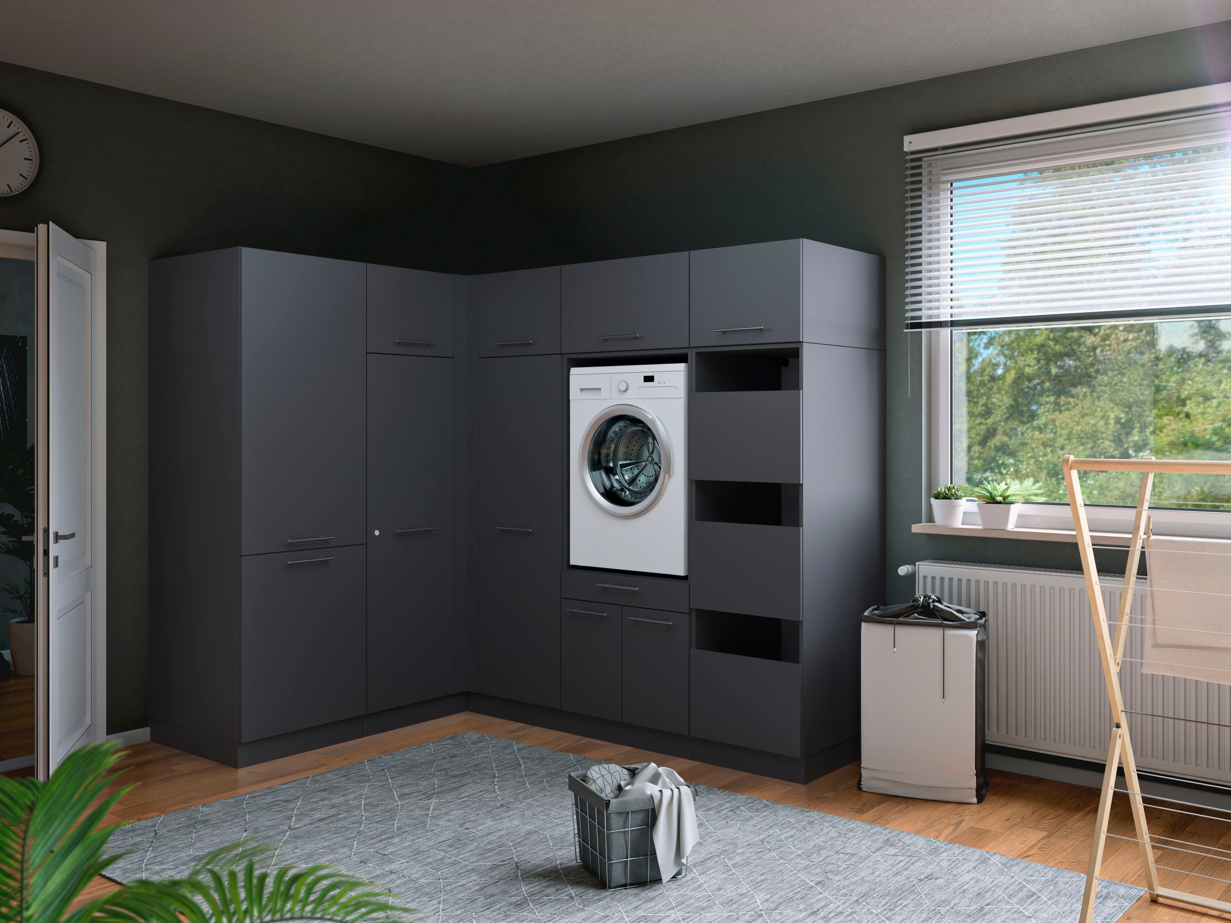 Laundreezy Mehrzweckschrank-Set »Laundreezy, 9-tlg. Mehrzweckschrank-Set B/H/T 218/200/68 cm« 9 Stk. tlg.