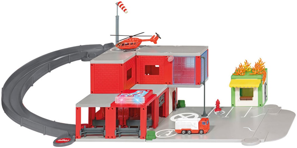 Siku Spiel-Feuerwehrwache »SIKU World, Feuerwache (5508)«, mit Licht und weiteren Funktionen