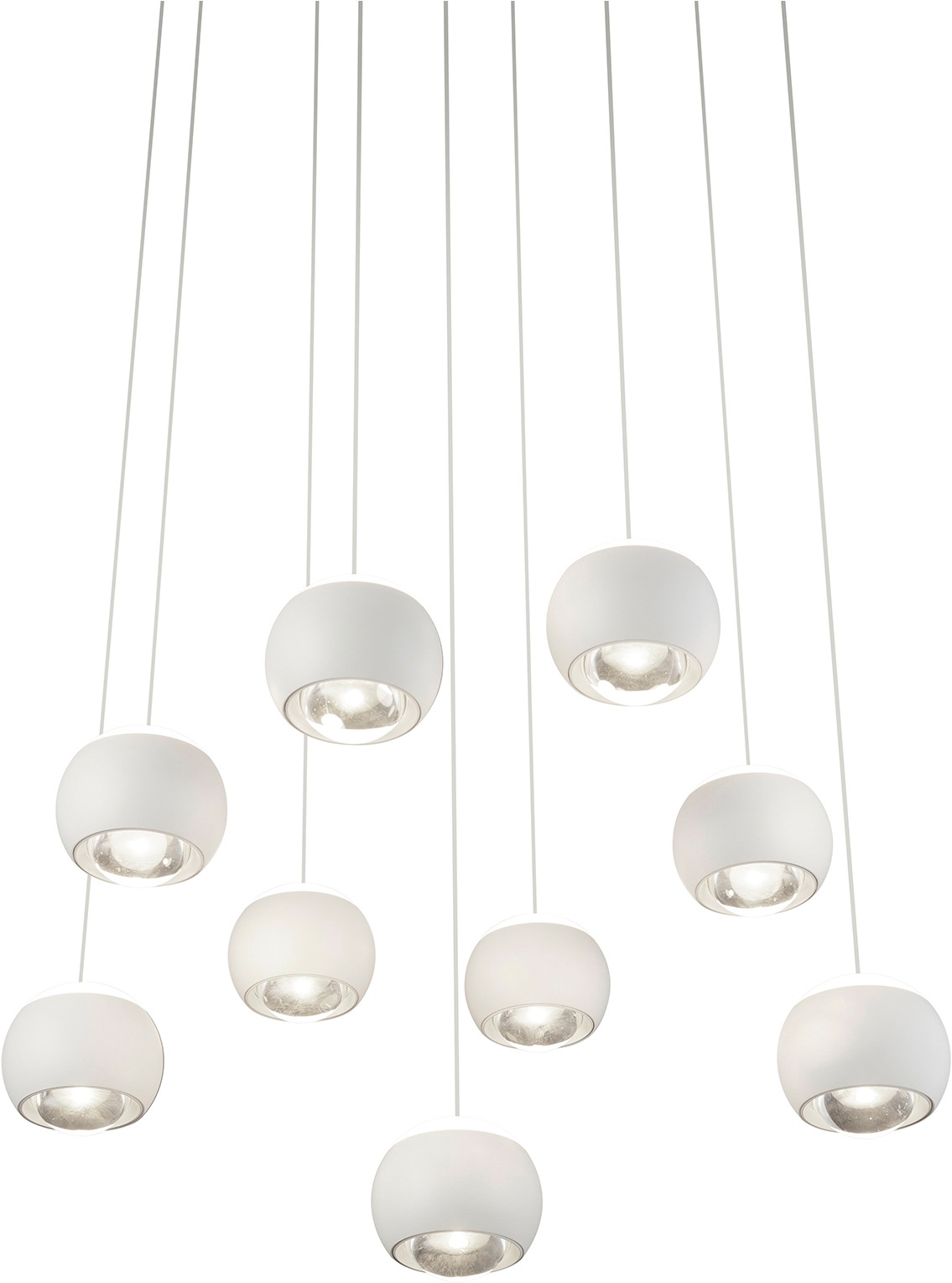 Musterring LED Pendelleuchte »CANNON, 9-flammige LED Hängelampe 5W 500Lumen 2300-4000K CCT« LED-Board 1 Stk. Farbwechsler | warmweiß - kaltweiß mit Fernbedienung, stufenlos höhenverstellbar max 195cm dimmbar Memory