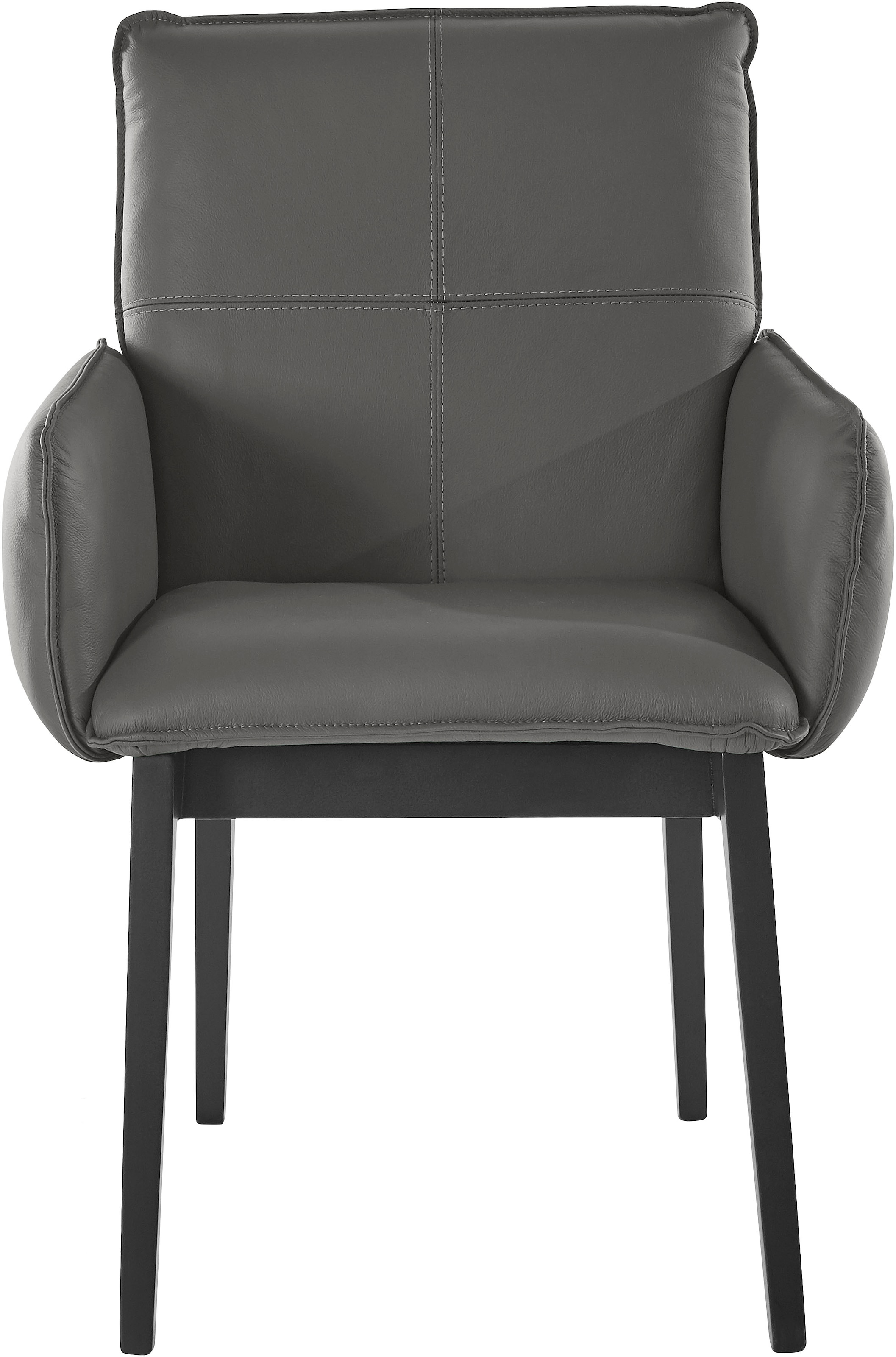 Home affaire Armlehnstuhl »Model 6«, Microfaser St., Gestell in ist auf (Set), lackiert bestellen schwarz in Leder, Leder, Bezug Rechnung Buche 2 oder