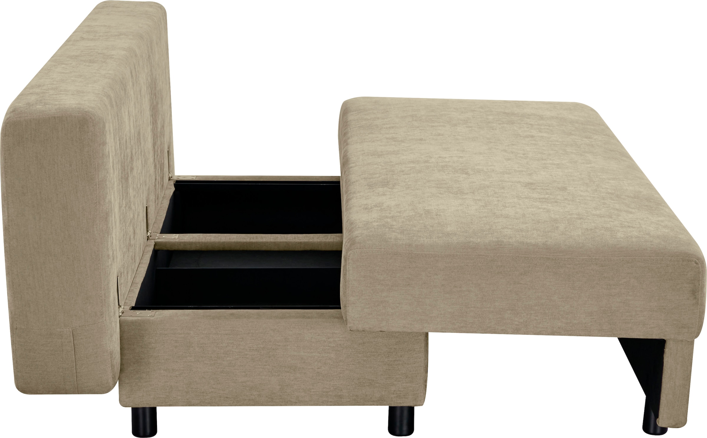 OTTO home Schlafsofa »ONNIKO, Breite: 192 cm, Liegefläche 121x192 cm, Feinstruktur-Bezug« mit Bettfunktion & Bettkasten