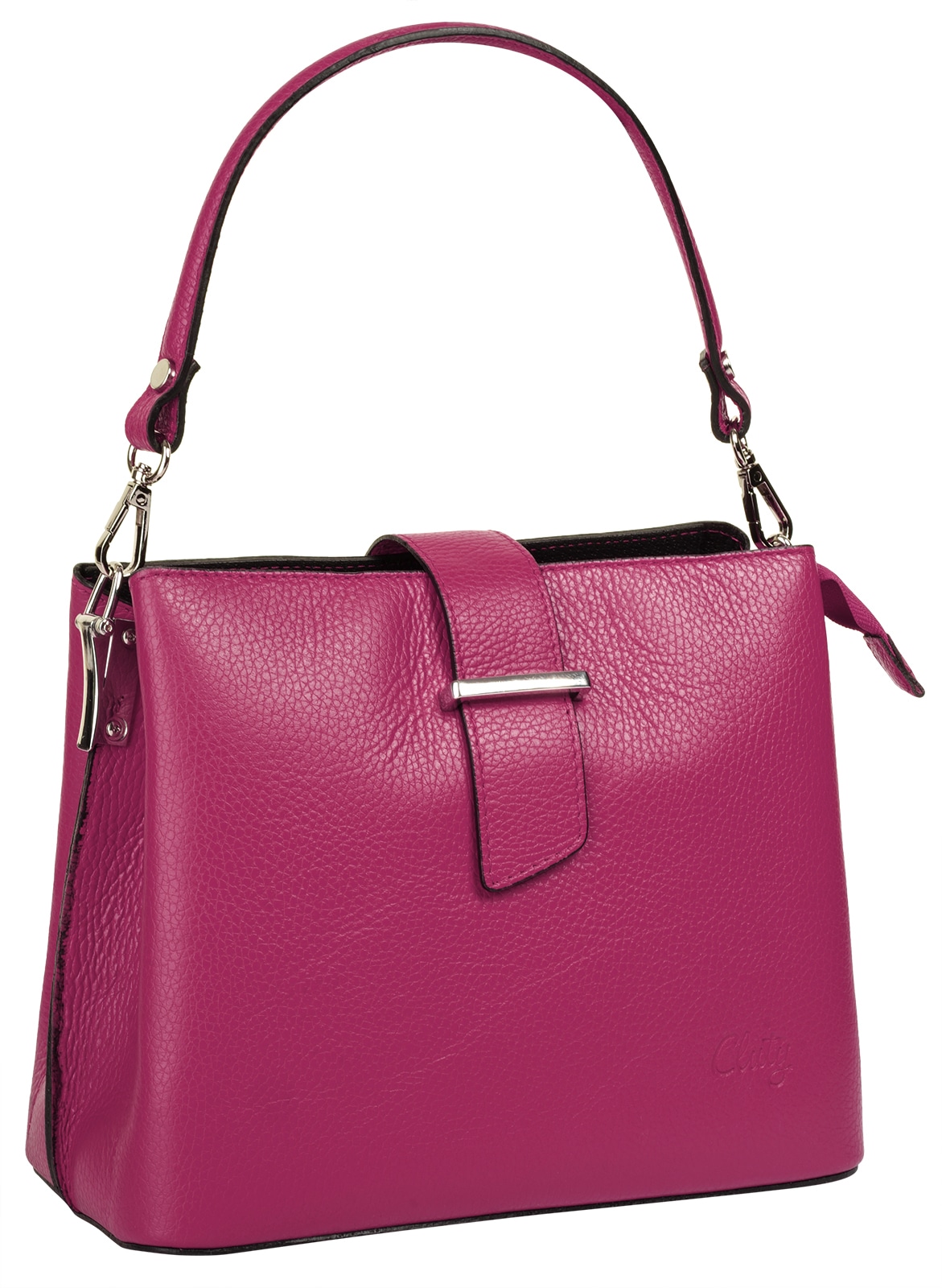 Cluty Henkeltasche, echt Leder, Made in Italy
