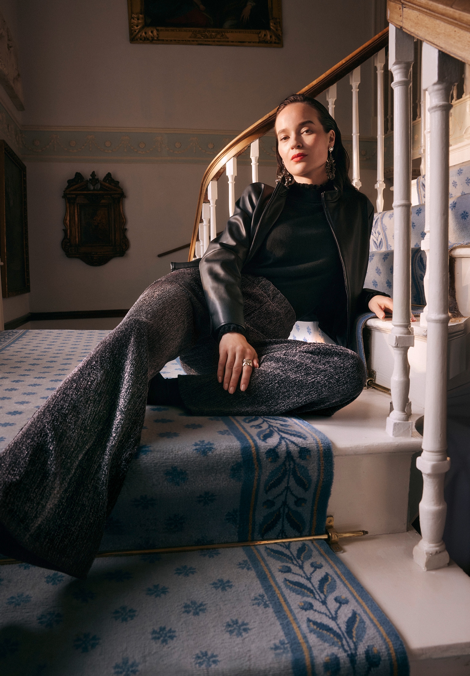 Betty&Co Stoffhose »Stoffhose im Glitzer-Look«