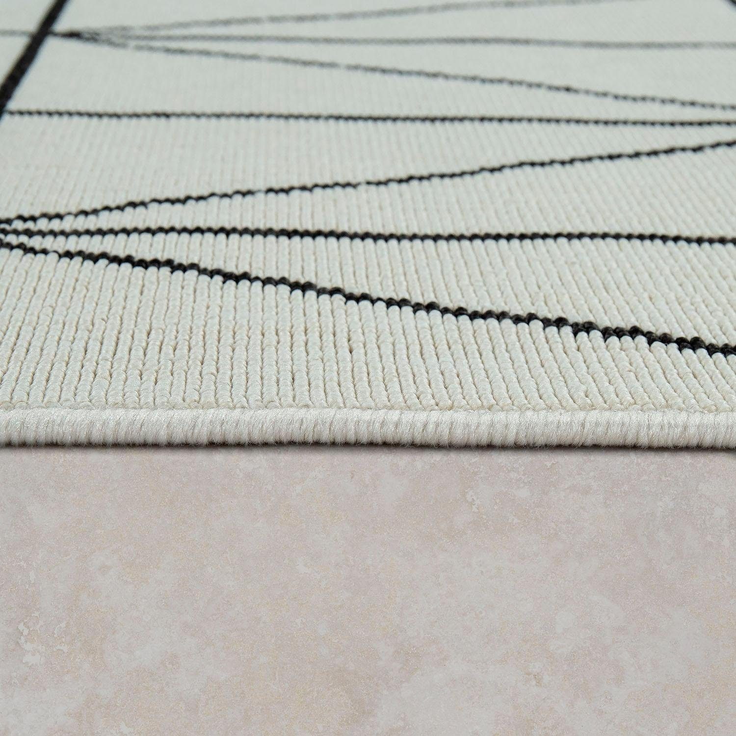 Paco Home Teppich »Brugge 224«, rechteckig, 4 mm Höhe, Flachgewebe, modernes gemetrisches Muster, In- und Outdoor geeignet