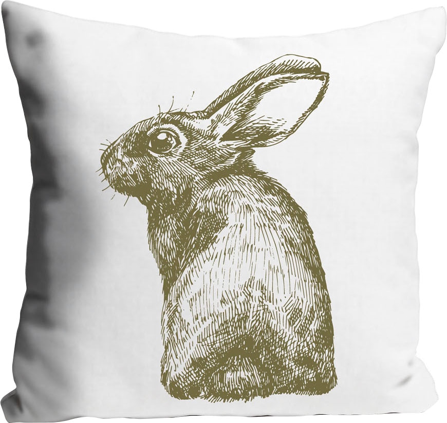 queence Dekokissen »Nika« mit einem Hasen von hinten