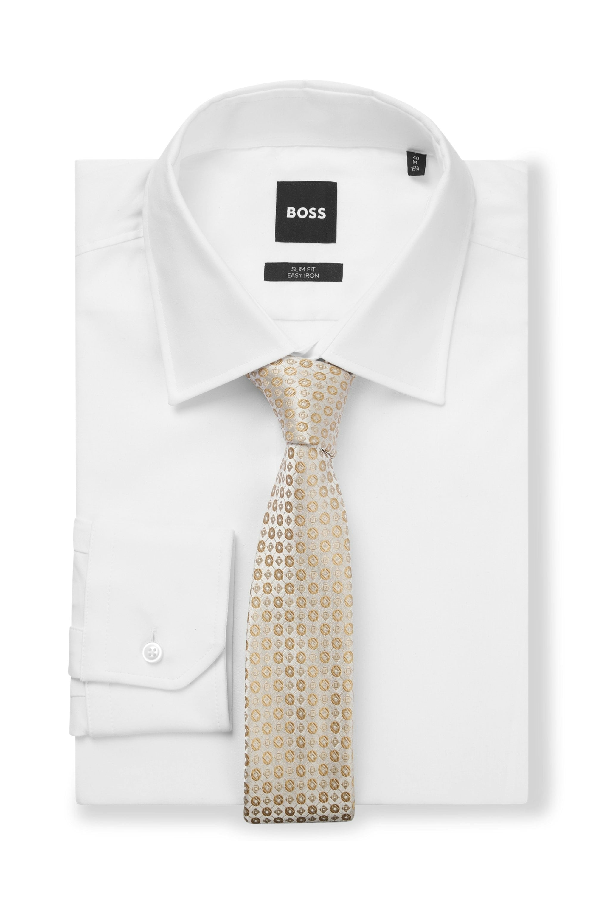 BOSS Krawatte »H-Tie 6 cm« aus einem Seiden-Mix mit Jacquard-Muster