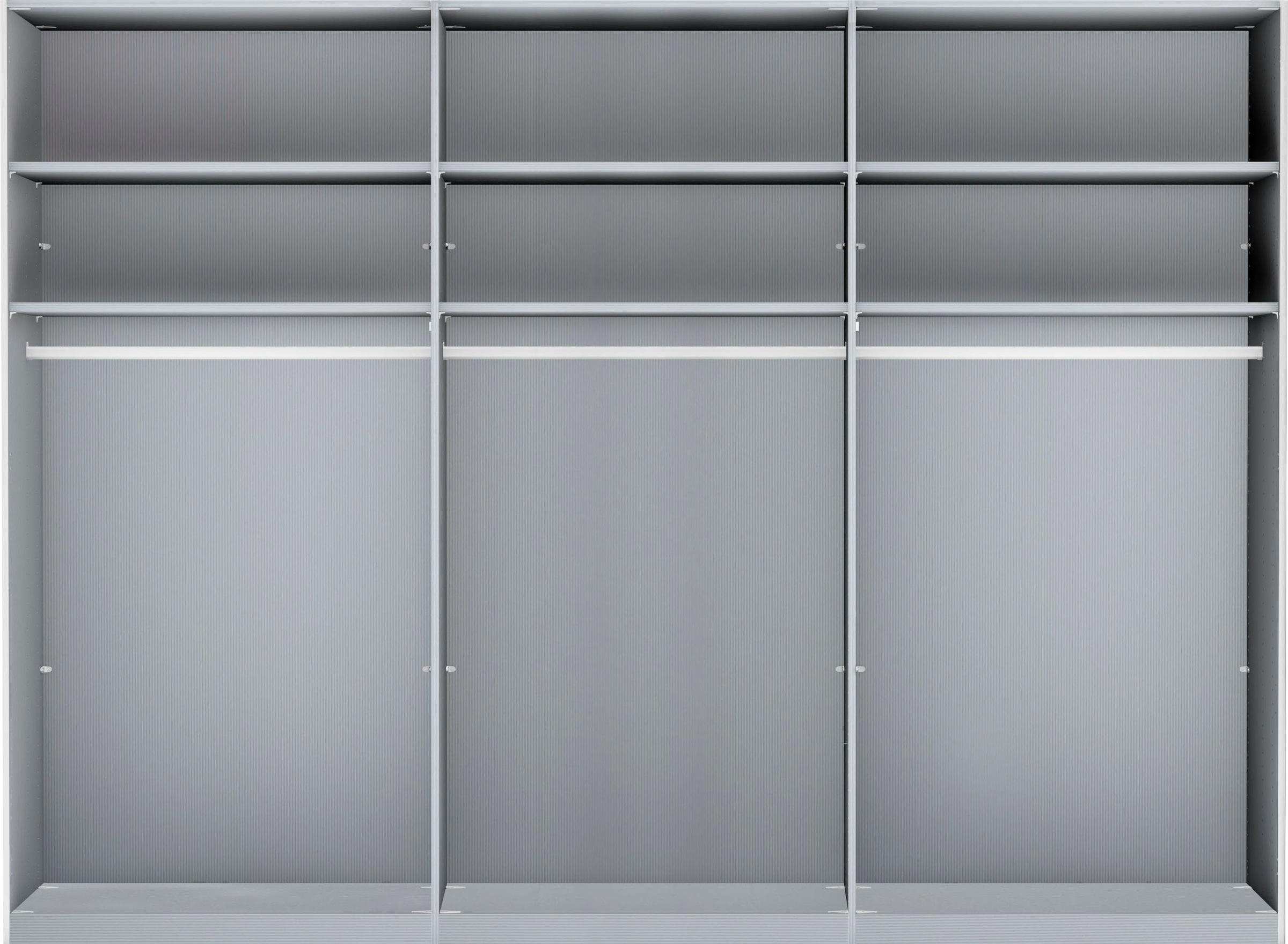WIEMANN Schwebetürenschrank »Monaco, Kleiderschrank, Schrank, Wäscheschrank, mit Schiebetüren«, (2 Breiten, 2 Höhen 216/236 cm auswählbar, MADE IN GERMANY), hochwertige Glas- und Spiegelfront, variable Inneneinteilung