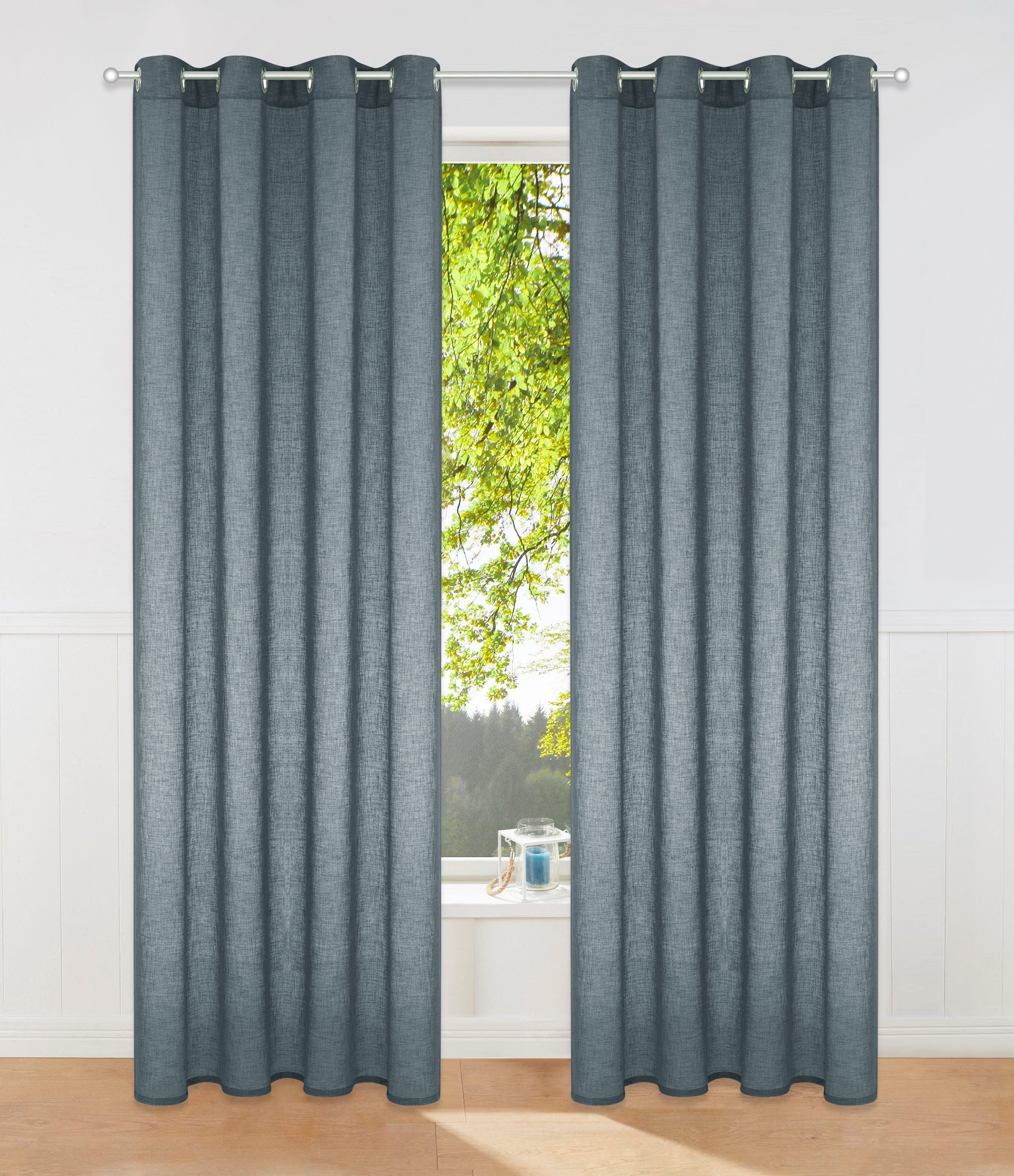 andas Gardine »Fiete«, (1 St.), monochrom, halbtransparent, gewebt, verschiedene Größen kaufen