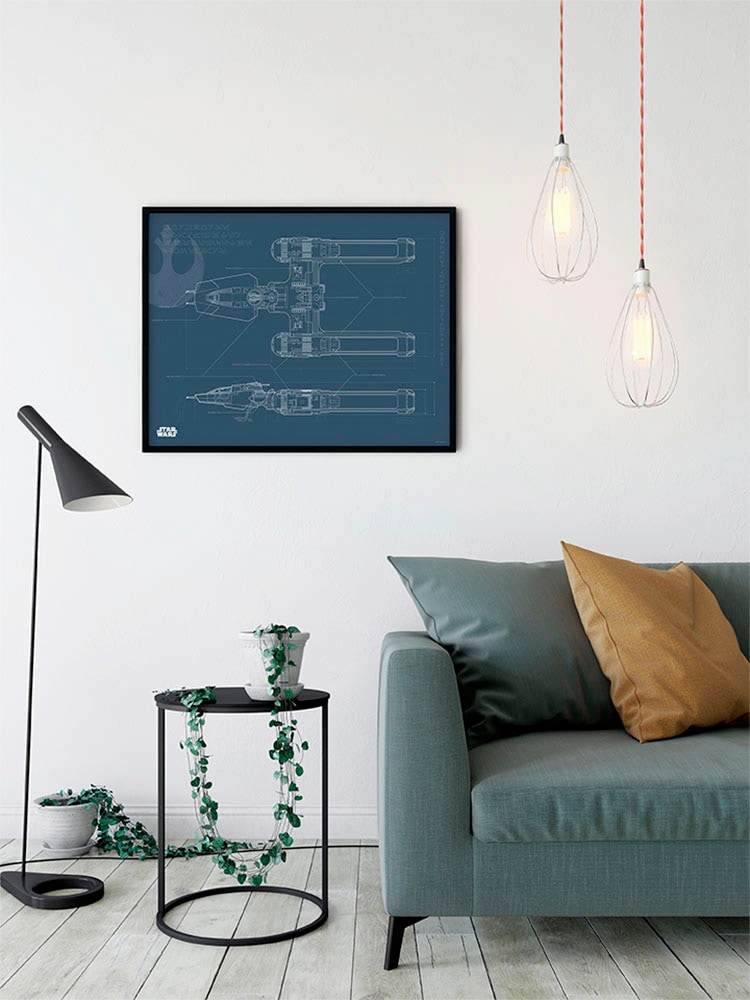 Komar Bild »Star Wars EP9 Blueprint Y-Wing« Star Wars 1 Stk. tlg. Wandbild zur Dekoration im Kinderzimmer - ohne Rahmen