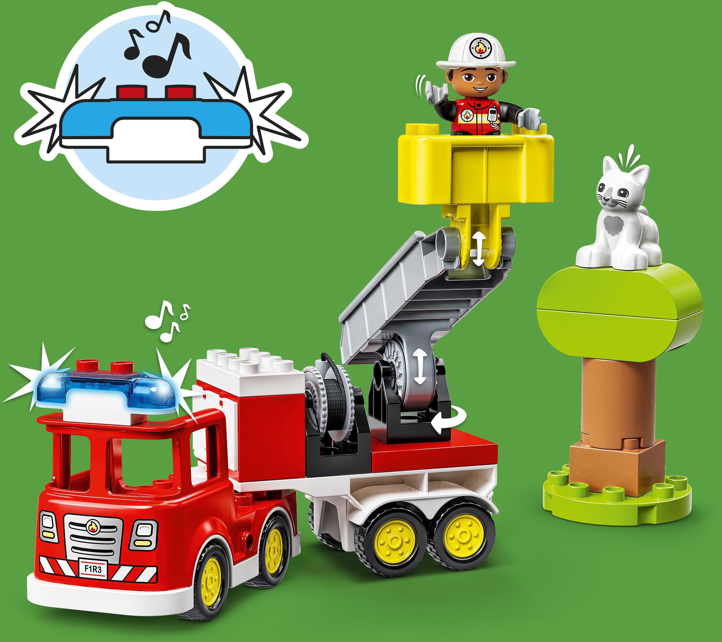 bei Europe Sirene (21 LEGO® mit Konstruktionsspielsteine in LEGO® »Feuerwehrauto Licht; St.), und Made (10969), DUPLO«,
