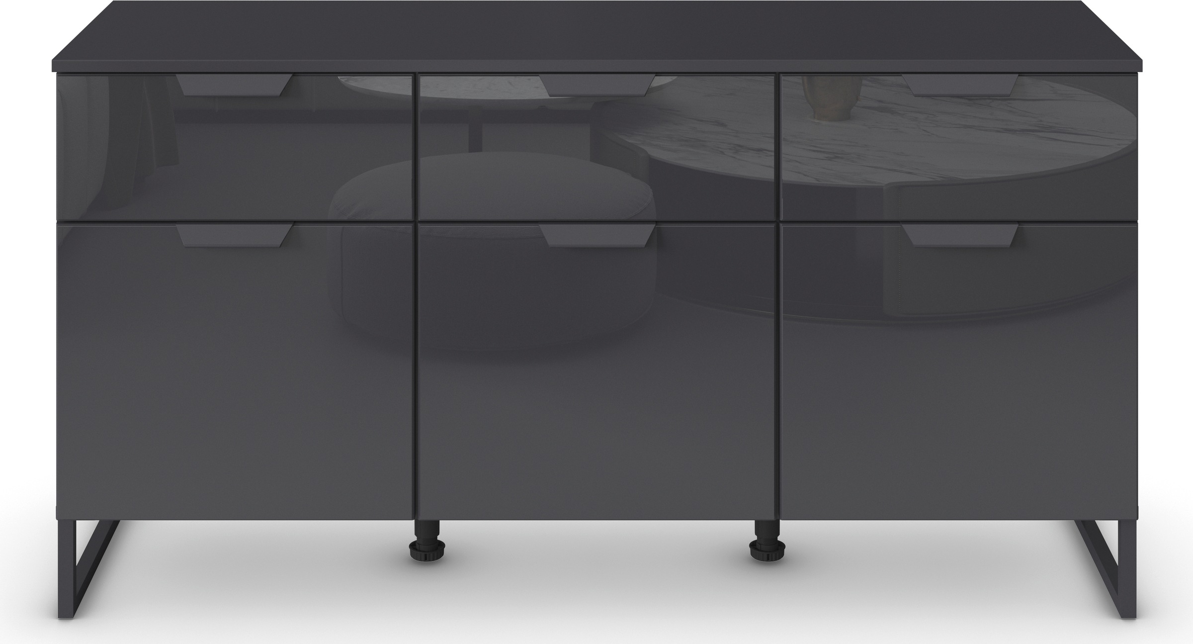 rauch Kombikommode »Modern by Aditio«, mit Glasfront und Kufenfuß, 3 Schubladen mit Softclose-Funktion