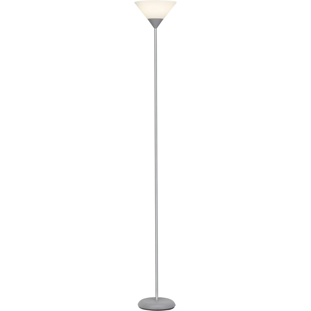 Brilliant LED Deckenfluter »Spari«, 1 flammig-flammig, 180 cm Höhe, Ø 25 cm, E27, Metall/Kunststoff, silberfarben/weiß