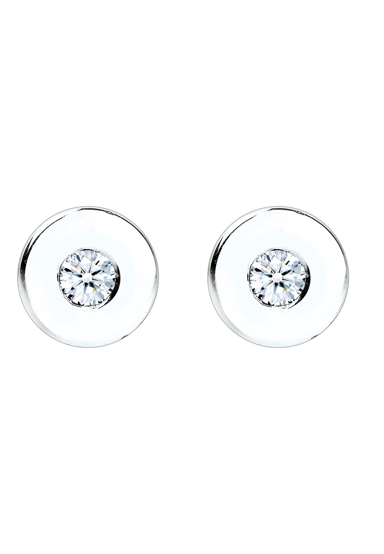 Elli DIAMONDS Paar Ohrstecker »Ohrringe Ohrstecker Kreis Diamant Weiß Brillantschliff (0.06 ct) 925 Sterling Silber«