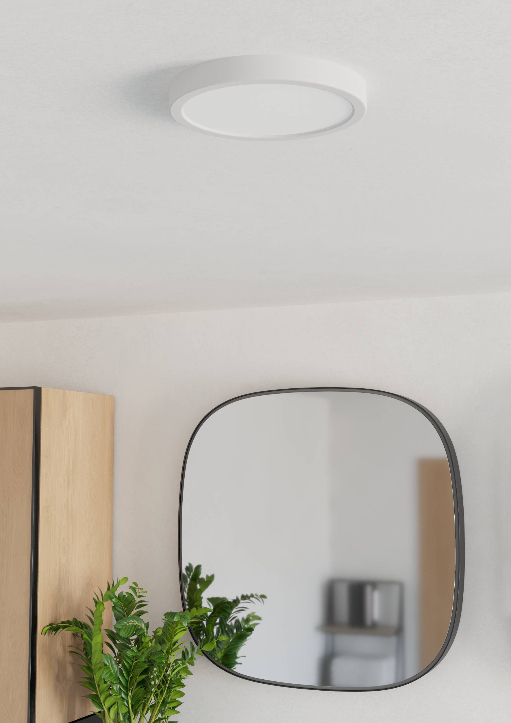 EGLO Aufbauleuchte »Fueva 6 Deckenleuchte, Badlampe Decke, Kunststoff, Deckenbeleuchtung« LED-Modul 1 Stk. Kaltweiß | Neutralweiß | Warmweiß Aufbauleuchte - H2,5 x Ø21,1 cm - weiß - 11,5W inkl.
