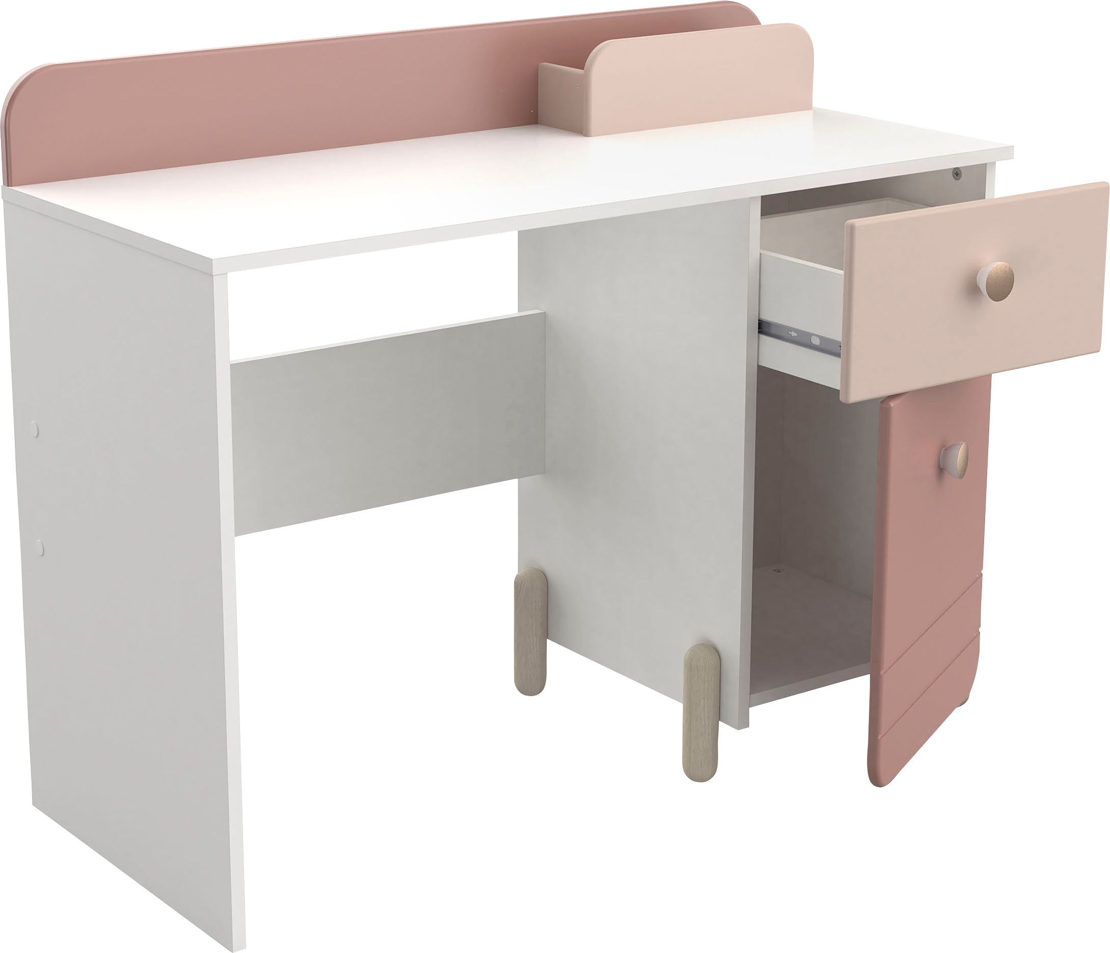 Demeyere GROUP Kinderschreibtisch »Jade«, Schublade, Stauraum, Runde Knopfgriffe mit Roségold-Finish
