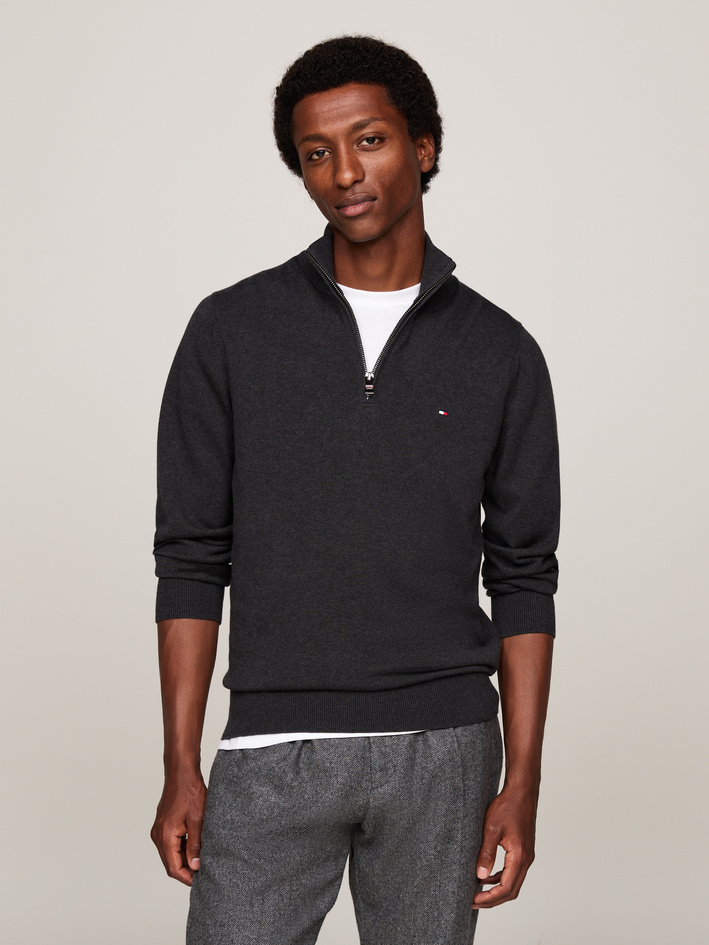 Tommy Hilfiger Troyer »PIMA ORG CTN CASHMERE ZIP MOCK«