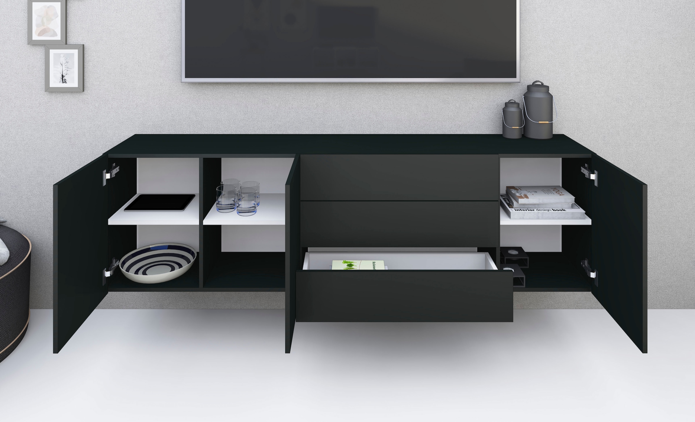 borchardt Möbel Sideboard »Sophia«, Breite 190 cm, hängend und stehend montierbar