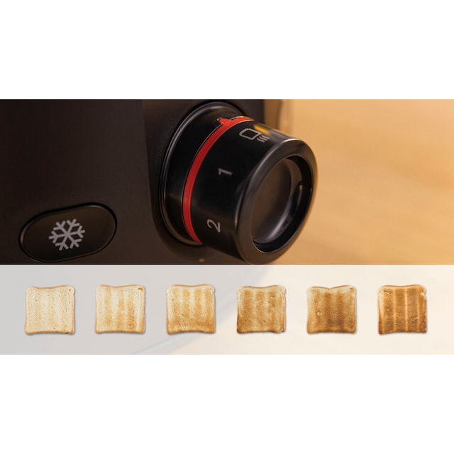 BOSCH Toaster »MyMoment TAT2M123«, 2 Schlitze, für 2 Scheiben, 950 W, integrierter  Brötchenaufsatz, Auftaufunktion, Brotzentrierung, AutoOff mit 3 Jahren XXL  Garantie