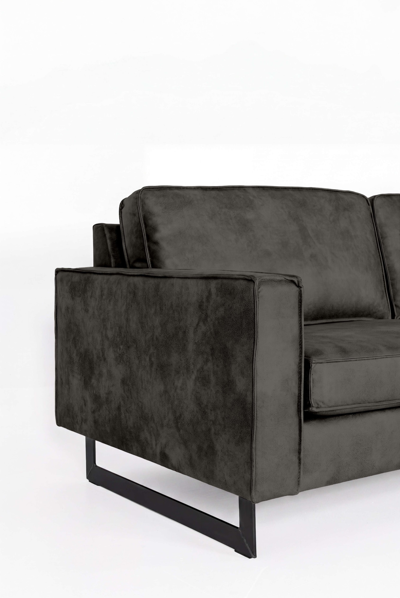 OTTO home Ecksofa »Pinto, XXL, 250/290 cm, langer Schenkel, Ottomane« Cord, Chenille, Lederoptik, mit Keder, Metallfüße, Wellenunterfederung