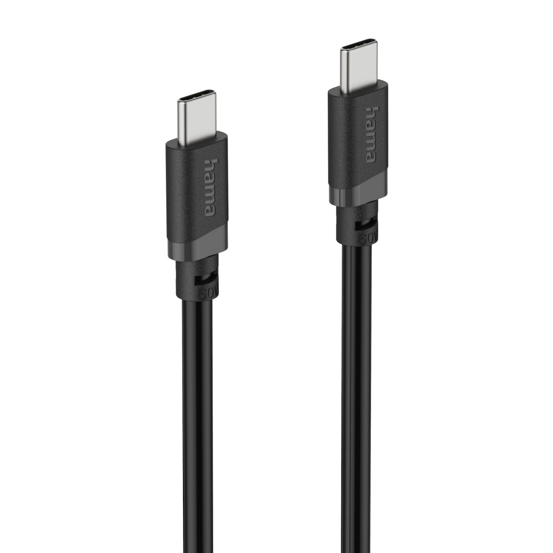 Hama USB-Kabel »USB-C Ladekabel 2 m schwarz« USB-C 200 cm Schnellladen, 480 Mbit/s, 60 W Leistung, breite Kompatibilität