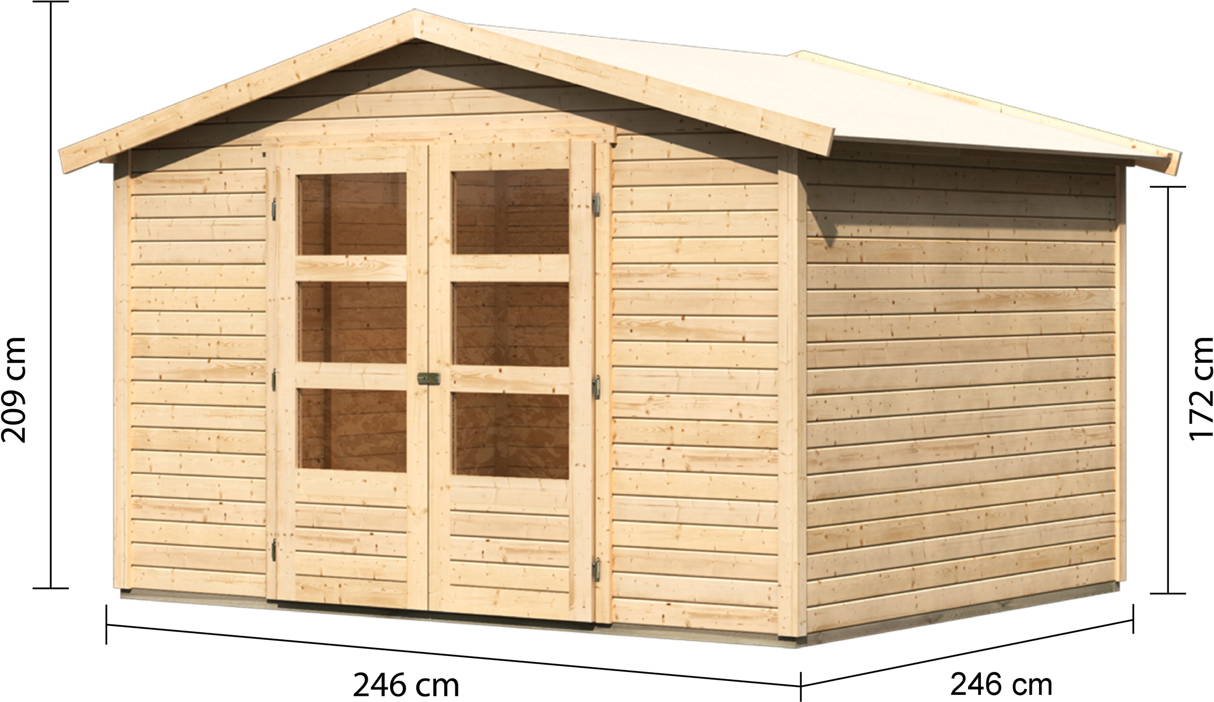 Karibu Gartenhaus »»Amberg 4«« naturbelassen, anthrazit oder terragrau