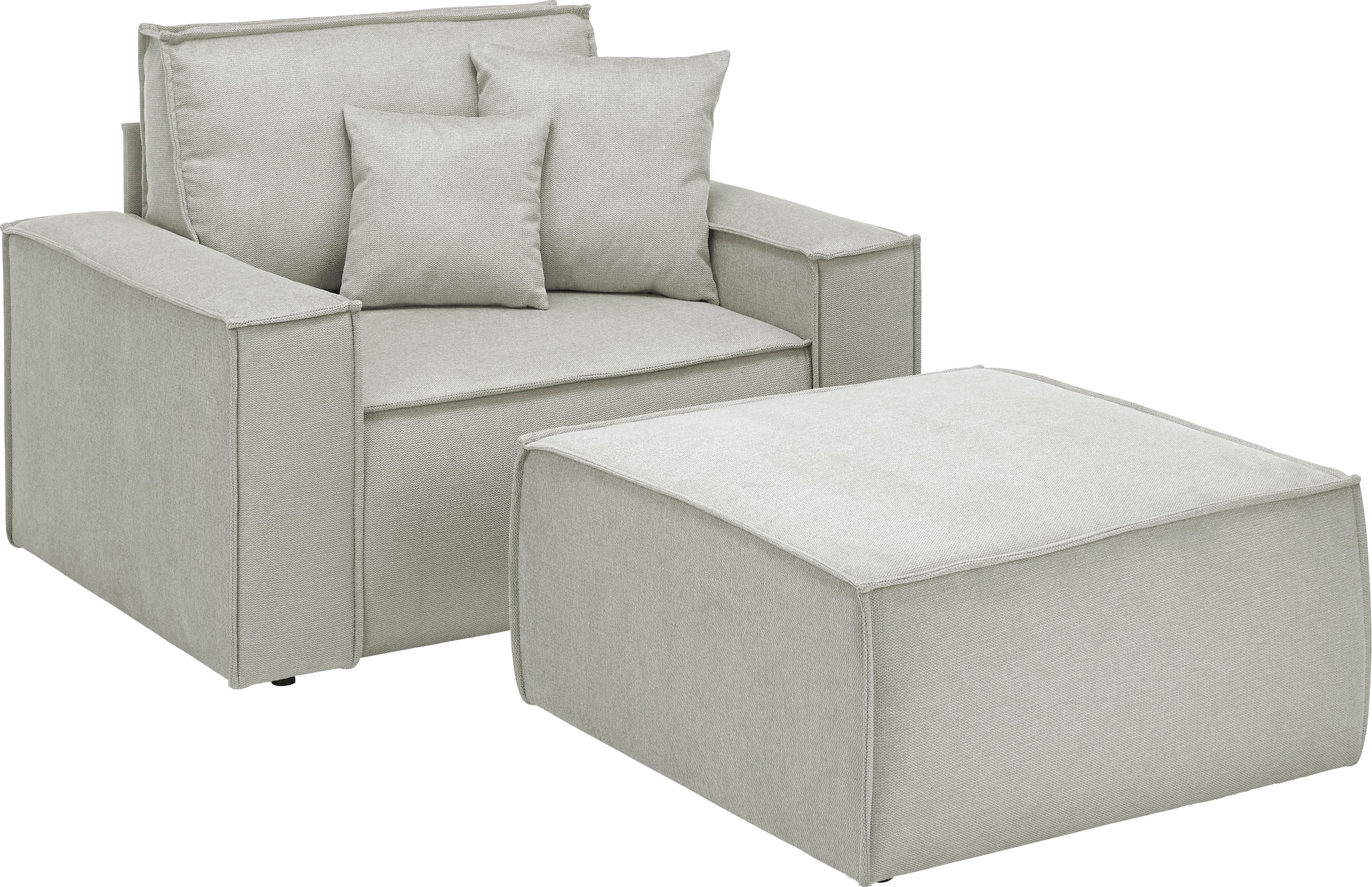 andas Loveseat »Finnley«, (2 St.), Loveseat und Hocker im Set, passend zur Polster-Serie Finnley