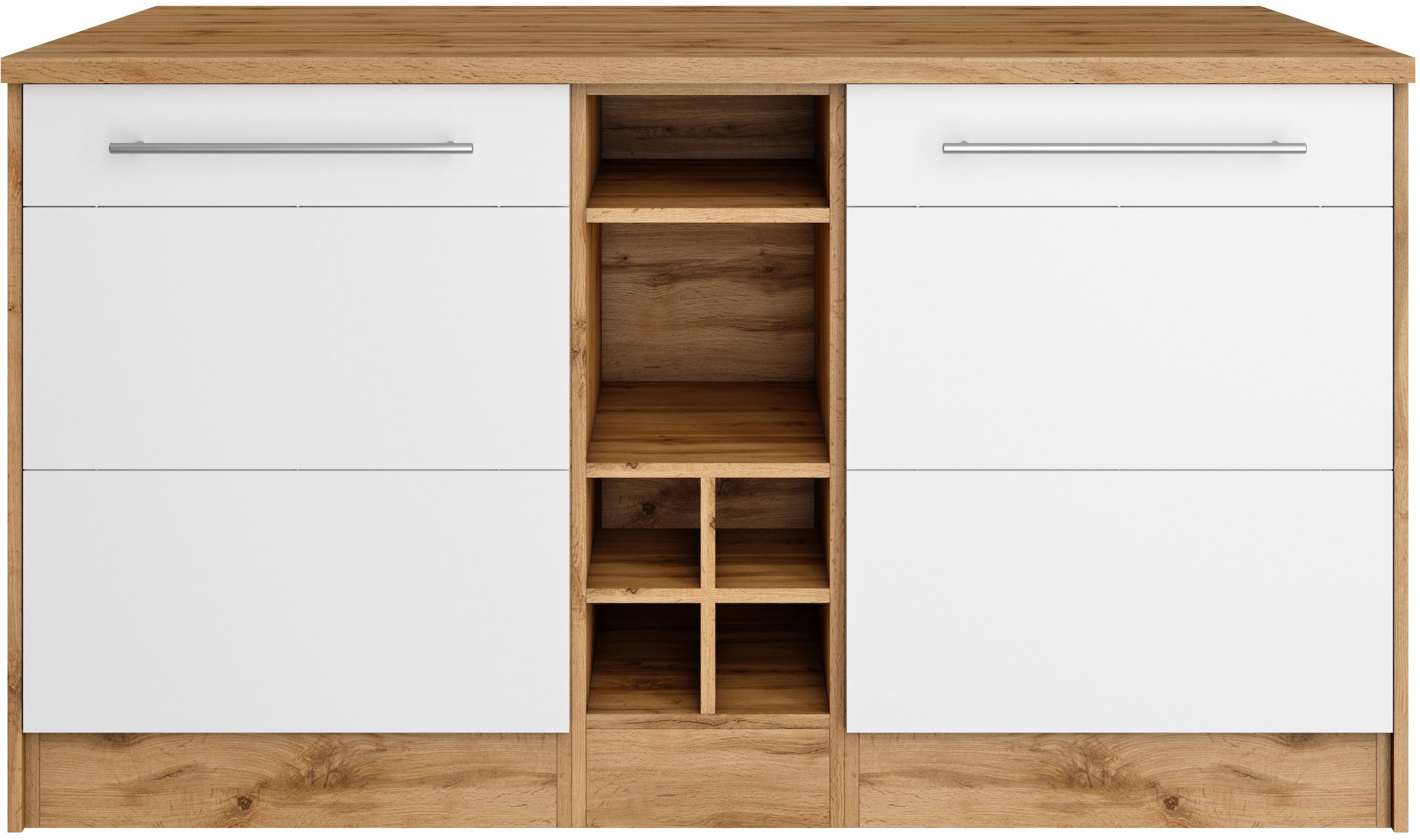HELD MÖBEL Kücheninsel »Wien«, Breite 153 cm, MDF-Fronten, Flaschenregal