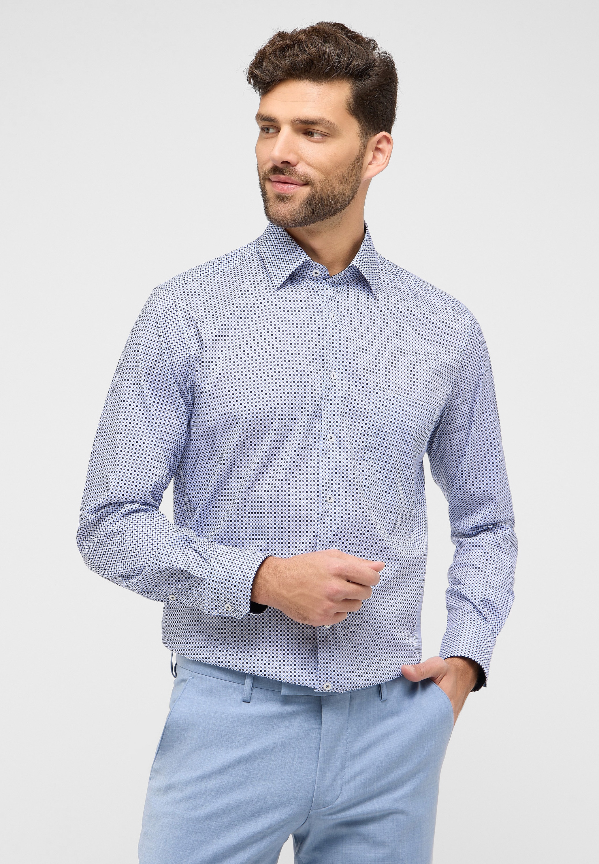 Eterna Langarmhemd »COMFORT FIT«, EASY IRON (bügelleicht)