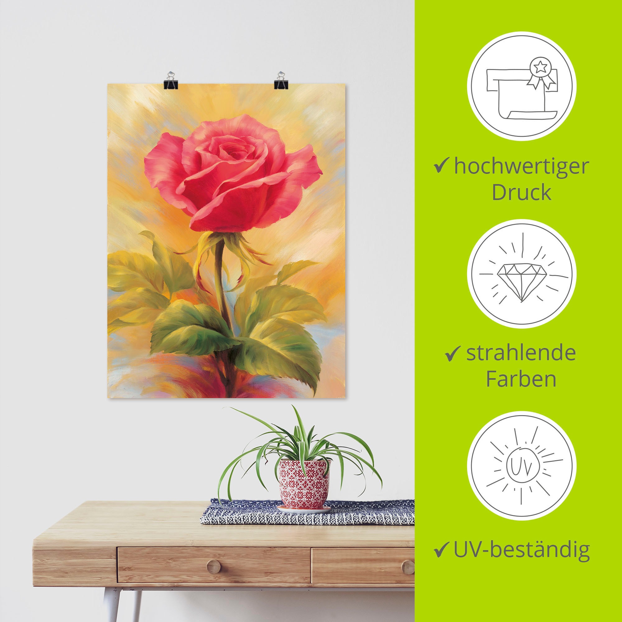 Artland Wandbild »Kleine Rosen II«, Blumenbilder, (1 St.), als Alubild,  Leinwandbild, Wandaufkleber oder Poster in versch. Größen auf Raten  bestellen