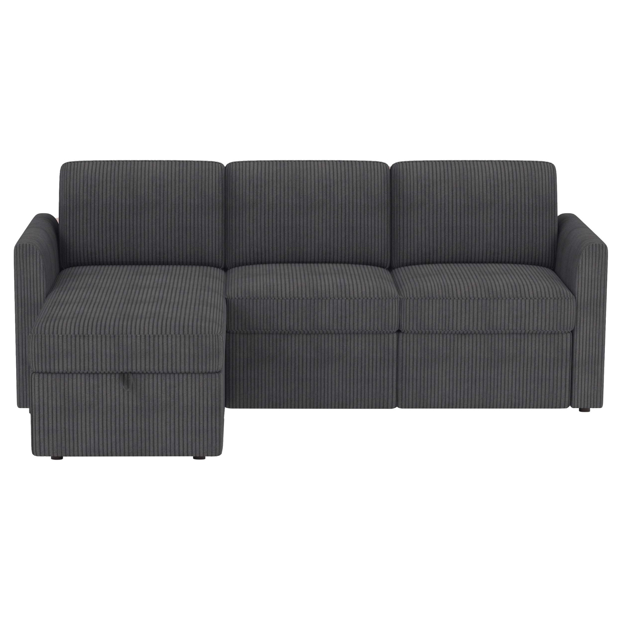 Dorel Home Ecksofa »NORDHUS, L-Form, 200 cm, Recamiere rechts/links montierbar« mit Stauraum, softer Cord-Bezug