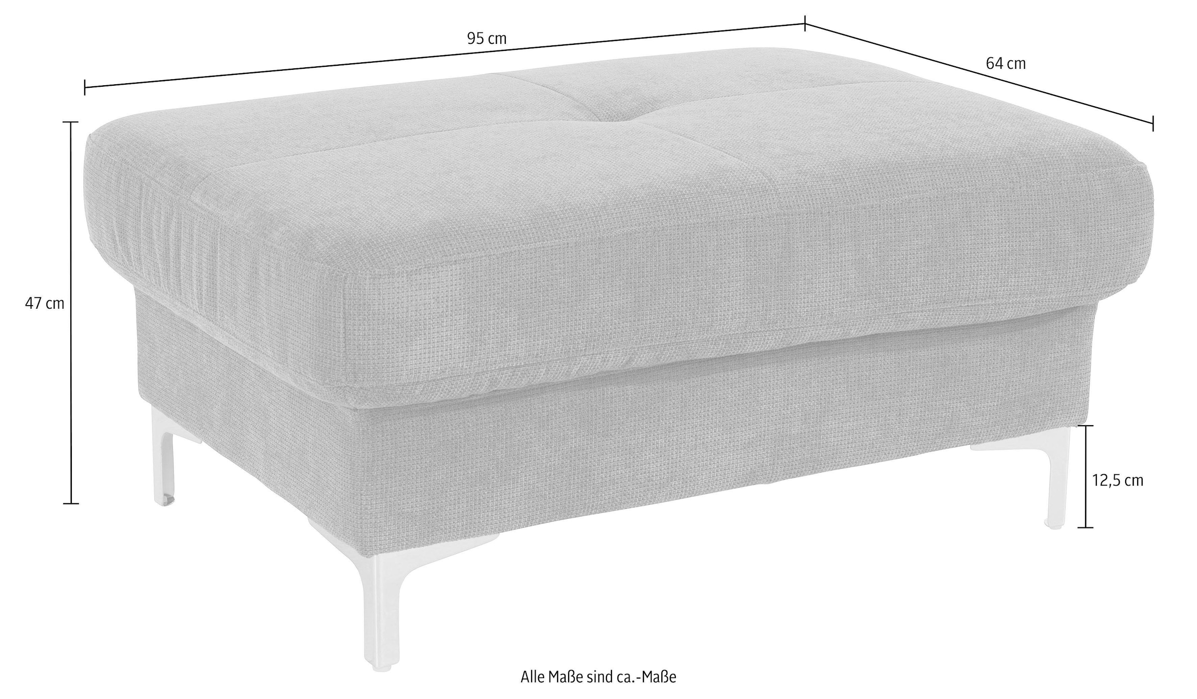 COTTA Polstergarnitur »Sammy L-Form«, (Set), Set bestehend aus: Ecksofa mit Kopfteilverstellung & Hocker